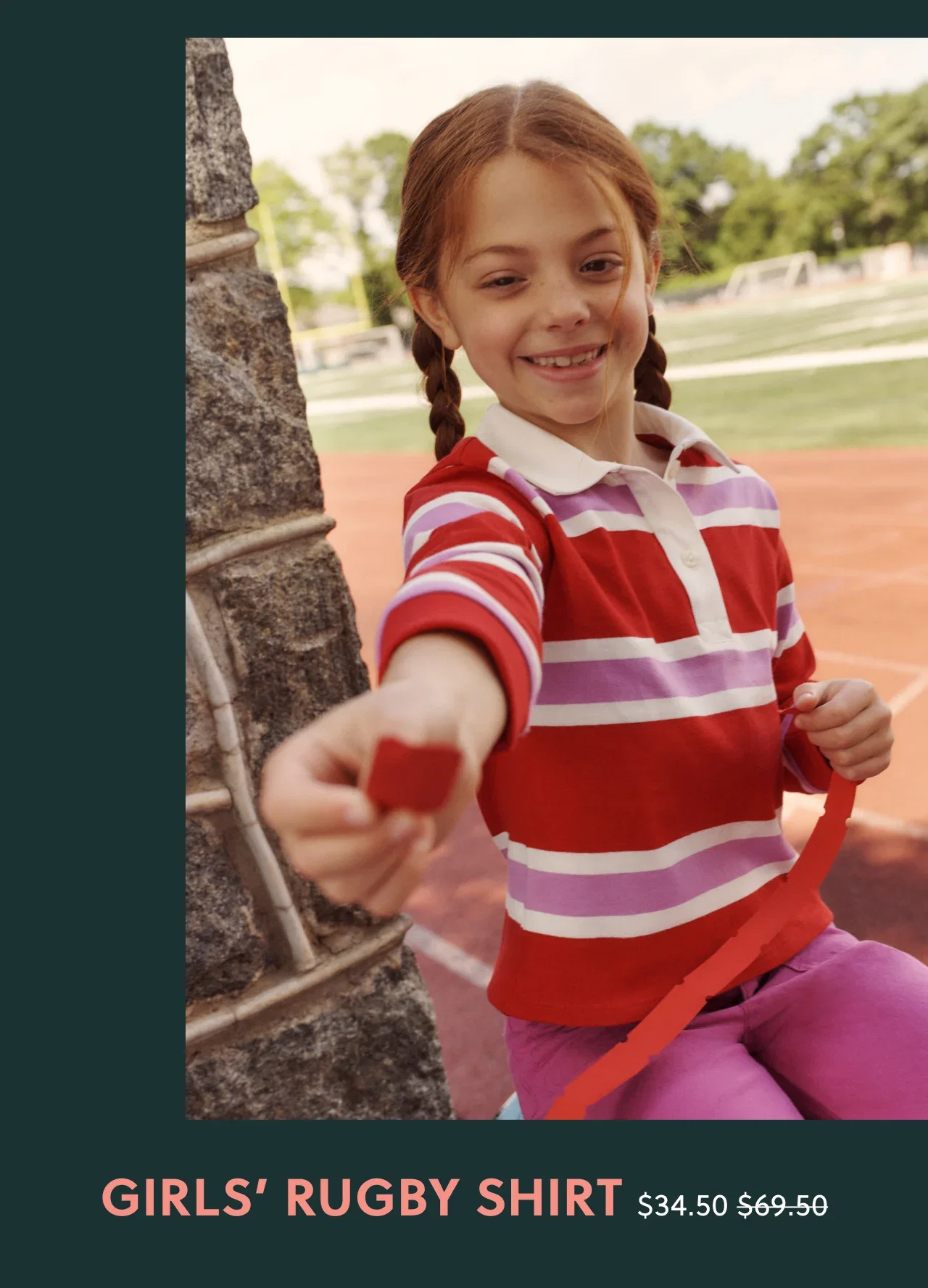 Girls' Rugby Shirt - Now $34.50, Was $69.50.