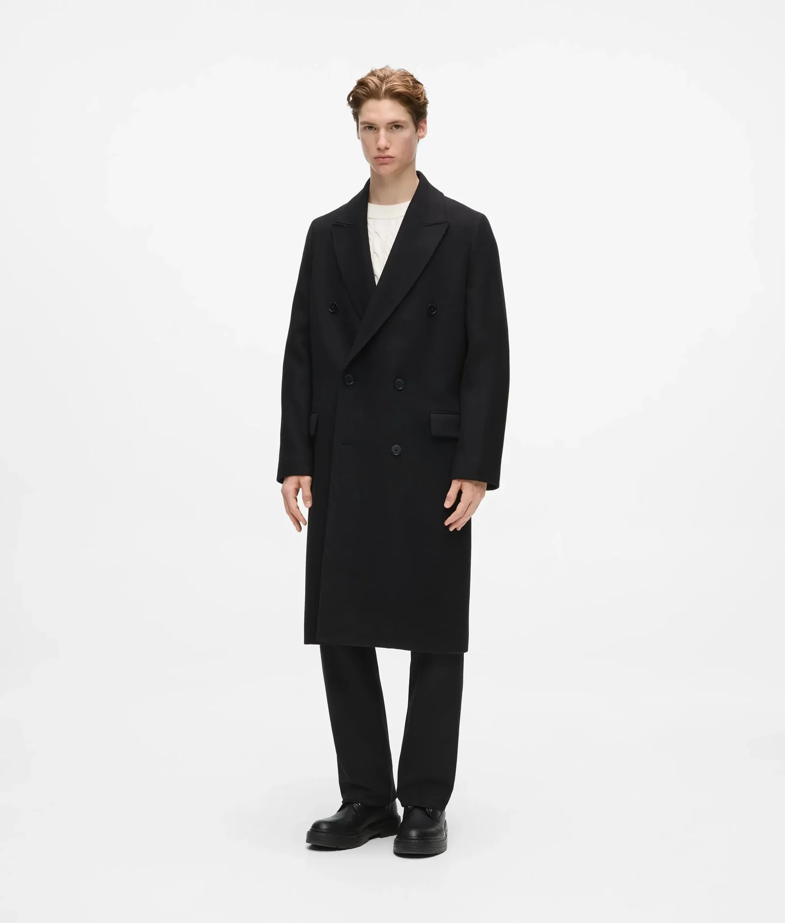 Image of Wool-blend long coat
