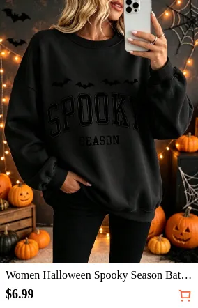 Women Halloween Spooky Season Bat...
