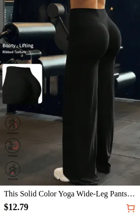 This Solid Color Yoga Wide-Leg...