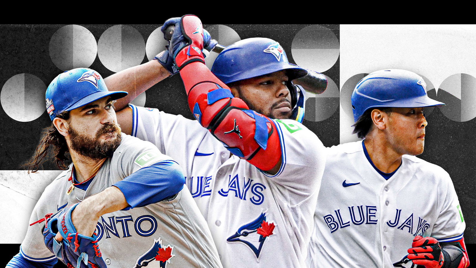 Dylan Cease, Vladimir Guerrero Jr. and Kazuma Okamoto