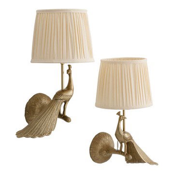 Brass Art Deco Peacock Wall Sconce