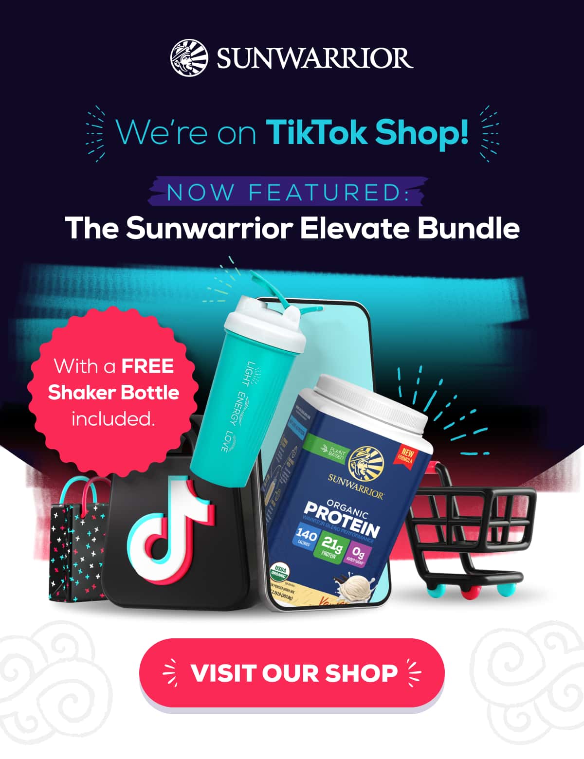 We’re on TikTok Shop! Now Featured:  The Sunwarrior Elevate Bundle With a FREE Shaker Bottle included.  VISIT OUR SHOP 