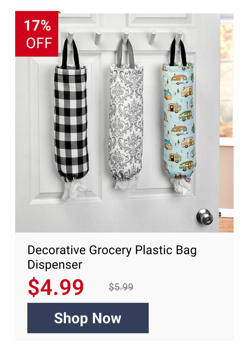 Decorative Grocery Plastic Bag Dispenser