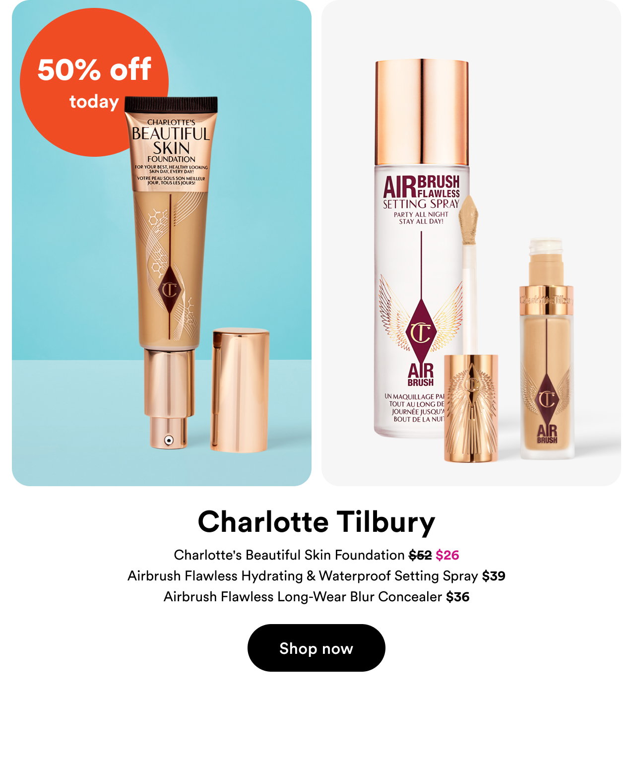 50% off today | Charlotte Tilbury | Shop now