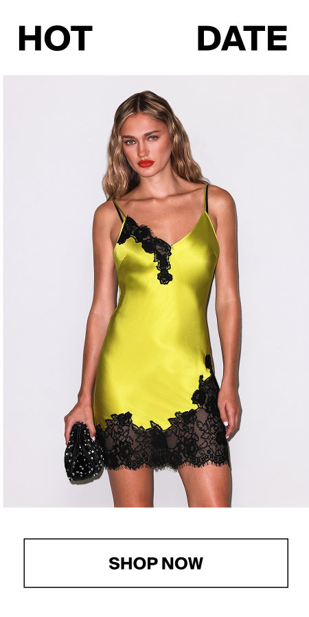 Juliet Lace Mini Slip In Lime Punch