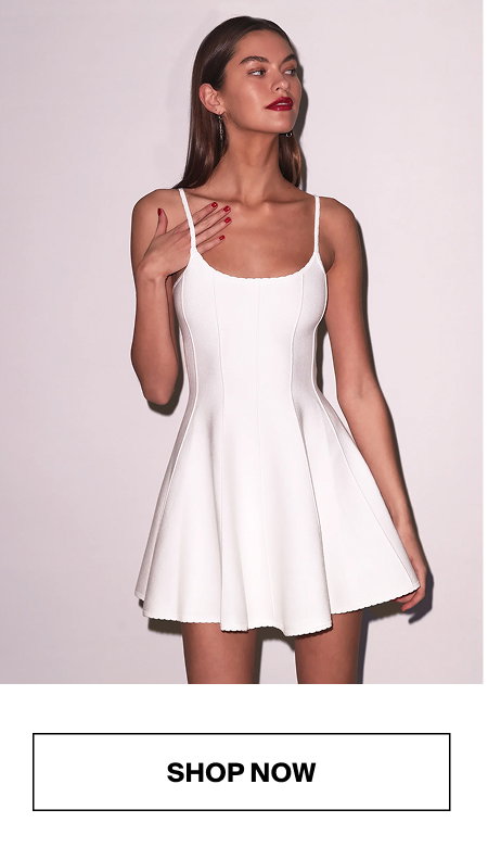 Flared Corset Dress In Ivory