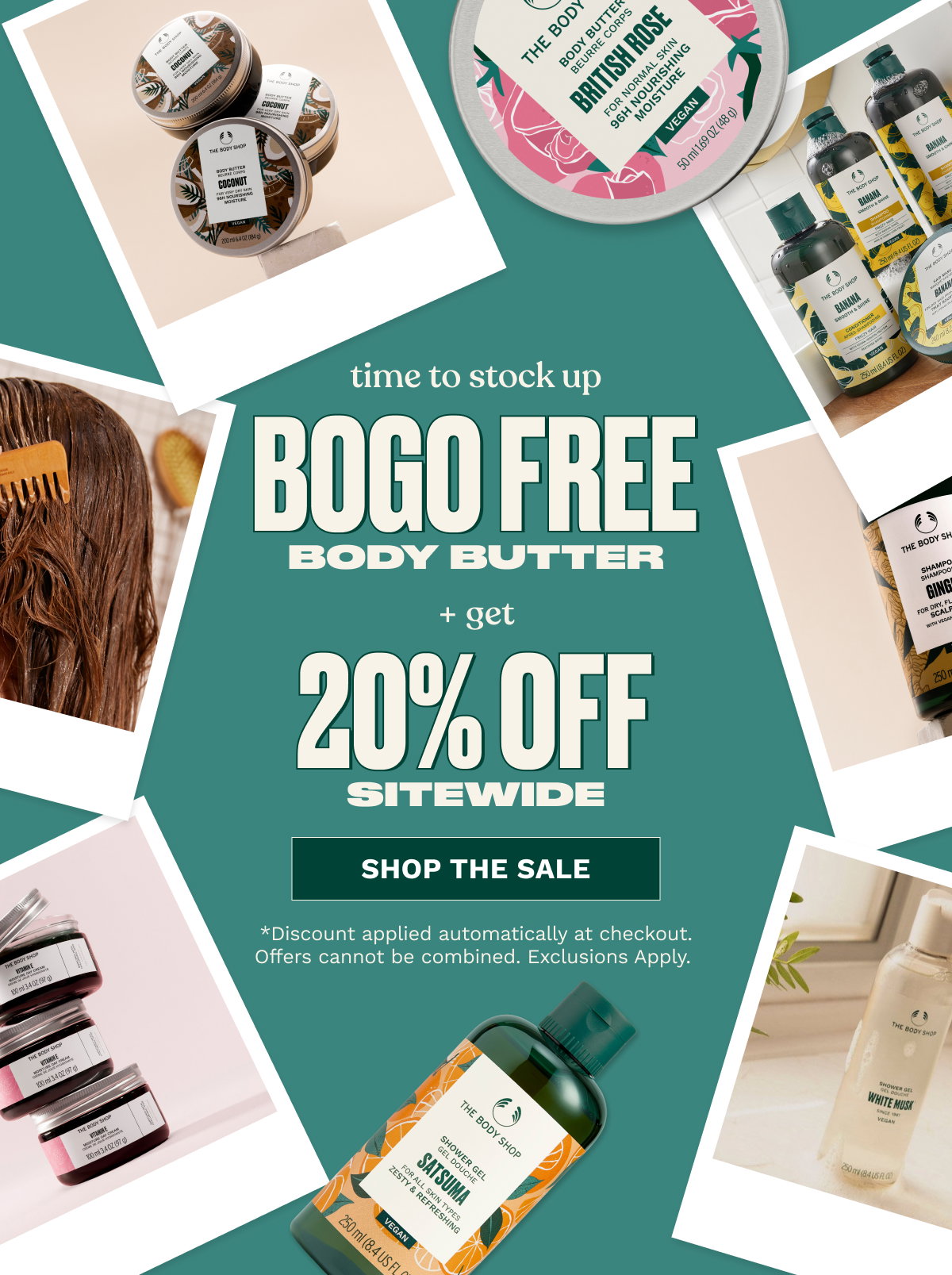 Bogo Free Body Butter, 20% off sitewide