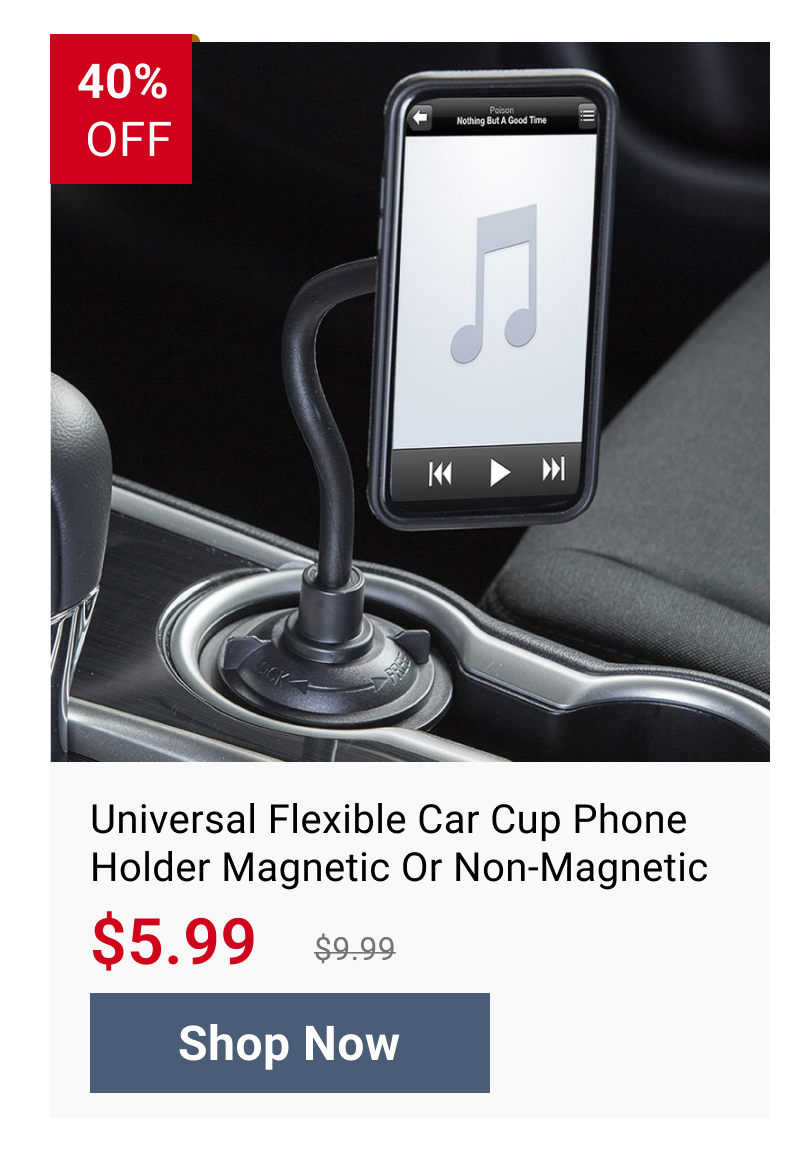 Universal Flexible Car Cup Phone Holder Magnetic Or Non-Magnetic