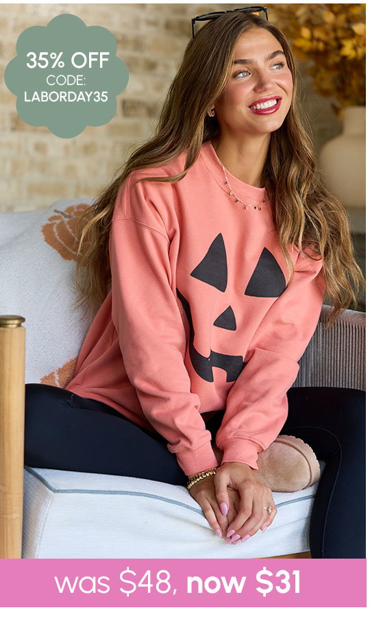Pumpkin Face Rust Graphic Sweatshirt