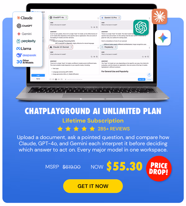 ChatPlayground AI: Lifetime Subscription (Unlimited Plan)