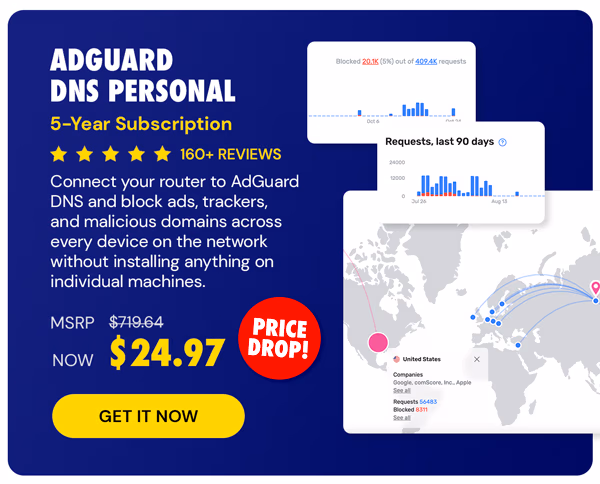 AdGuard DNS Personal: 5-Year Subscription