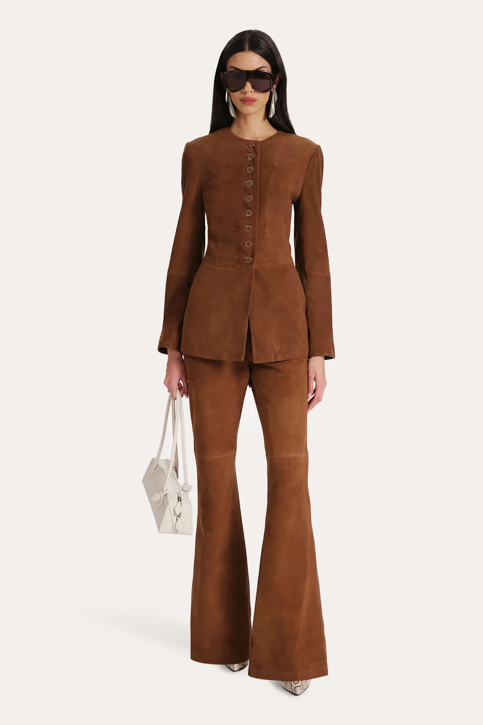Image of Anouk Suede Tailored Jacket