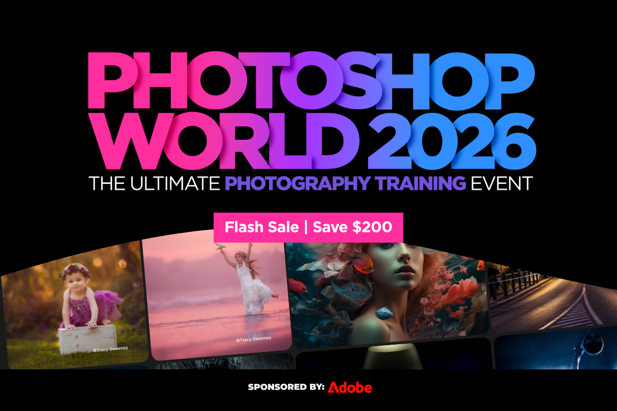 Photoshop World 2026 — $200 off through Labor Day — Live Online September 14–17