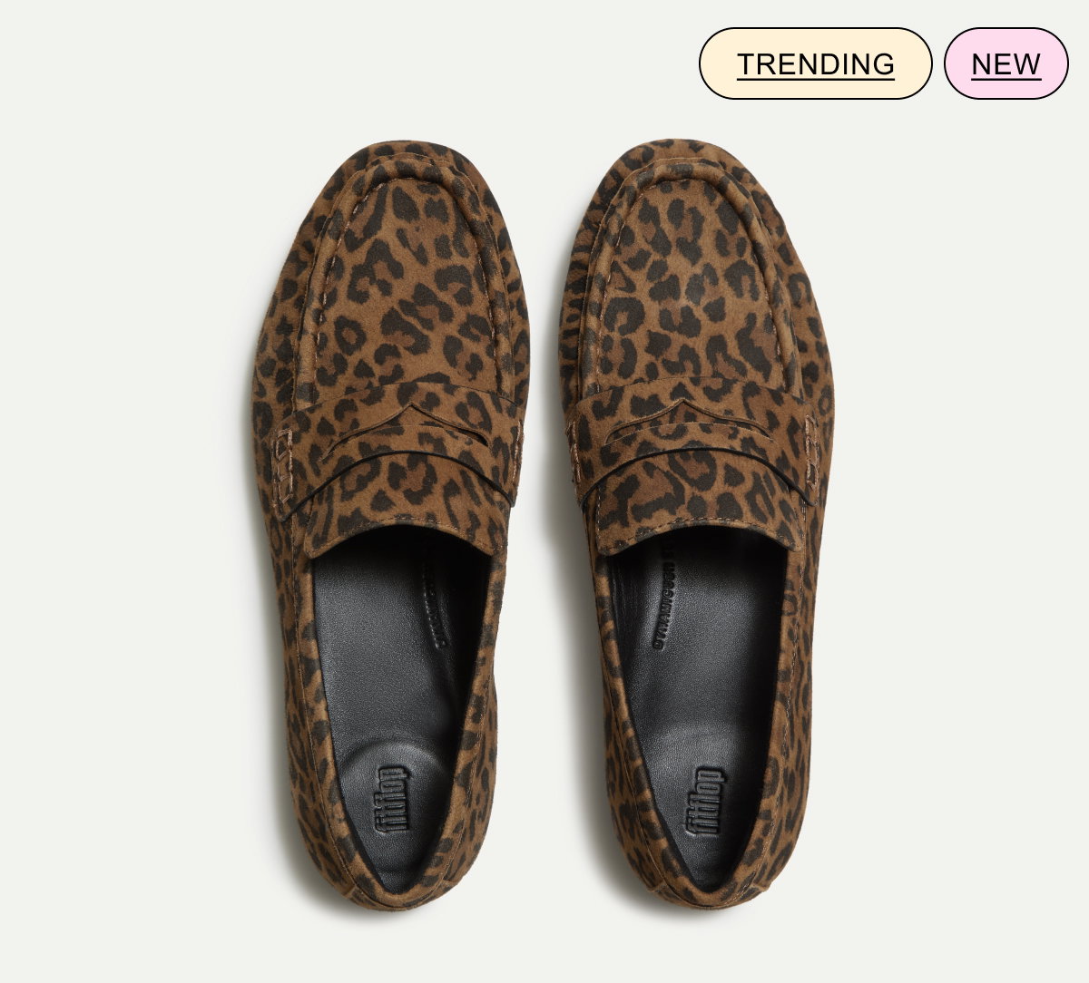 DELICATO Suede Loafers Leopard
