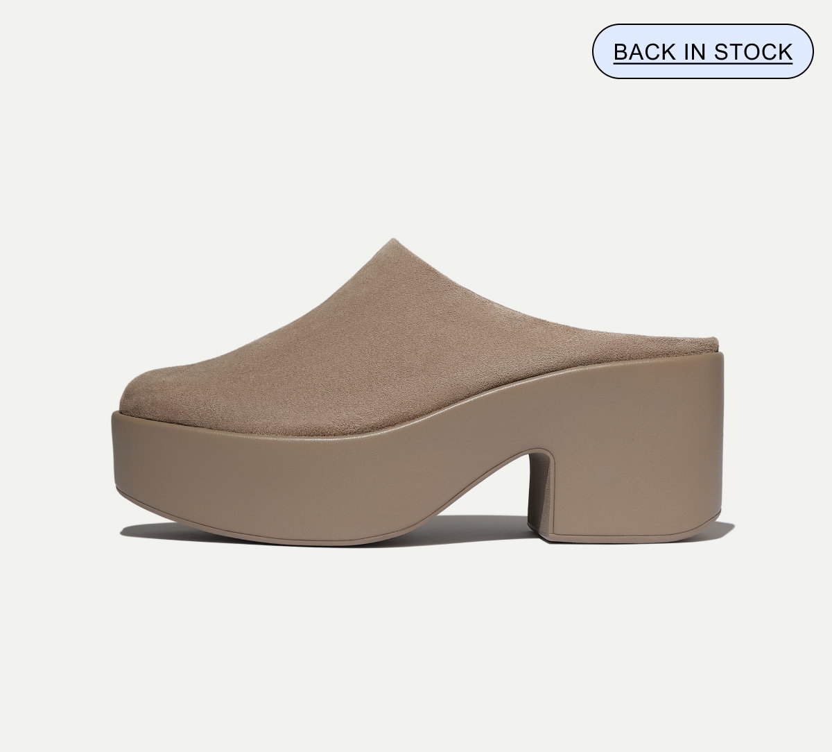 PLATFFORMS Suede Heeled Mules Taupe