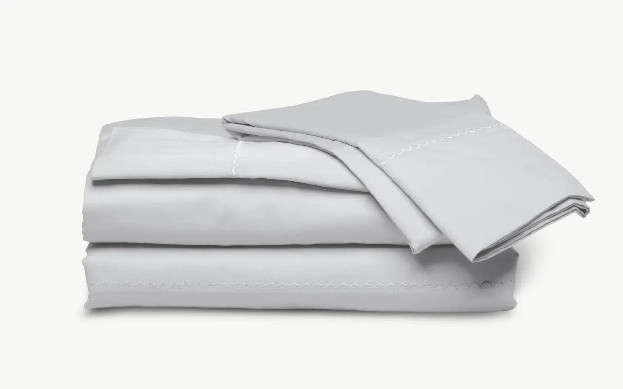 MyBob's King Gray Airy Cotton 4 Piece Sheet Set