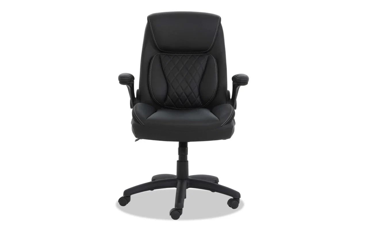 Zeus Black Faux Leather Adjustable Swivel Office Chair