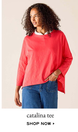 Catalina Tee - Shop Now - Image of a woman wearing a red long sleeve tee