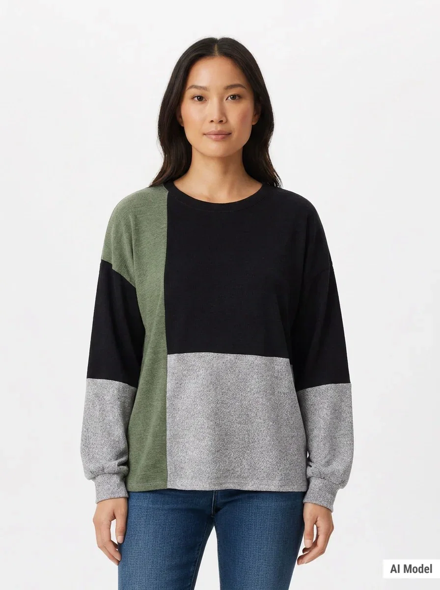 Image of Color-Blocked Top, Petite