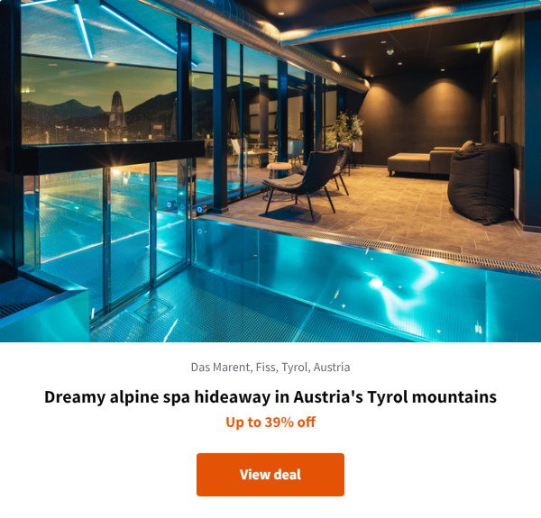 Dreamy alpine spa hideaway in Austria's Tyrol mountains