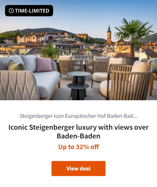 Iconic Steigenberger luxury with views over Baden-Baden