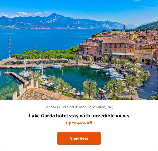 Lake Garda hotel stay with incredible views
