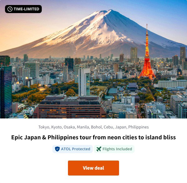 Epic Japan & Philippines tour from neon cities to island bliss