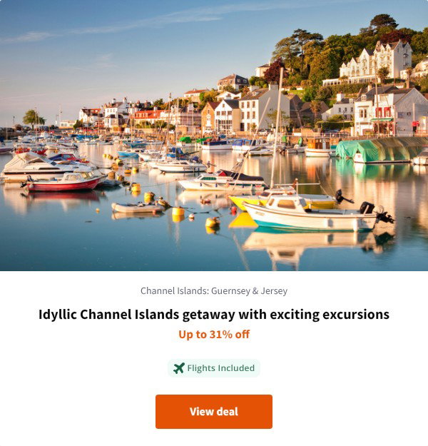 Idyllic Channel Islands getaway with exciting excursions