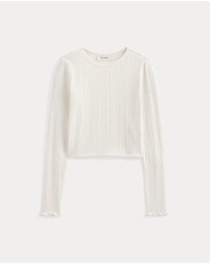Image | Lounge Rib Cropped Shirt | Bone