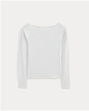 Image | Luxe Rib Boatneck Top | White