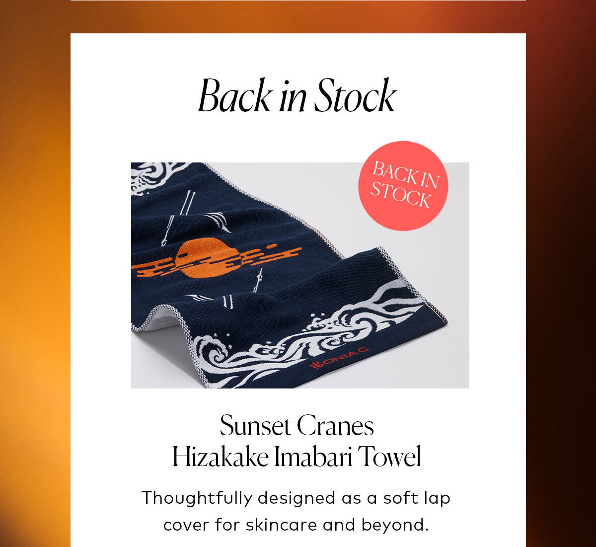 Thoughtfully designed as a soft lap cover for skincare and beyond. Shop the Sonia G. Sunset Cranes Hizakake Imabari Towel on Beautylish.com