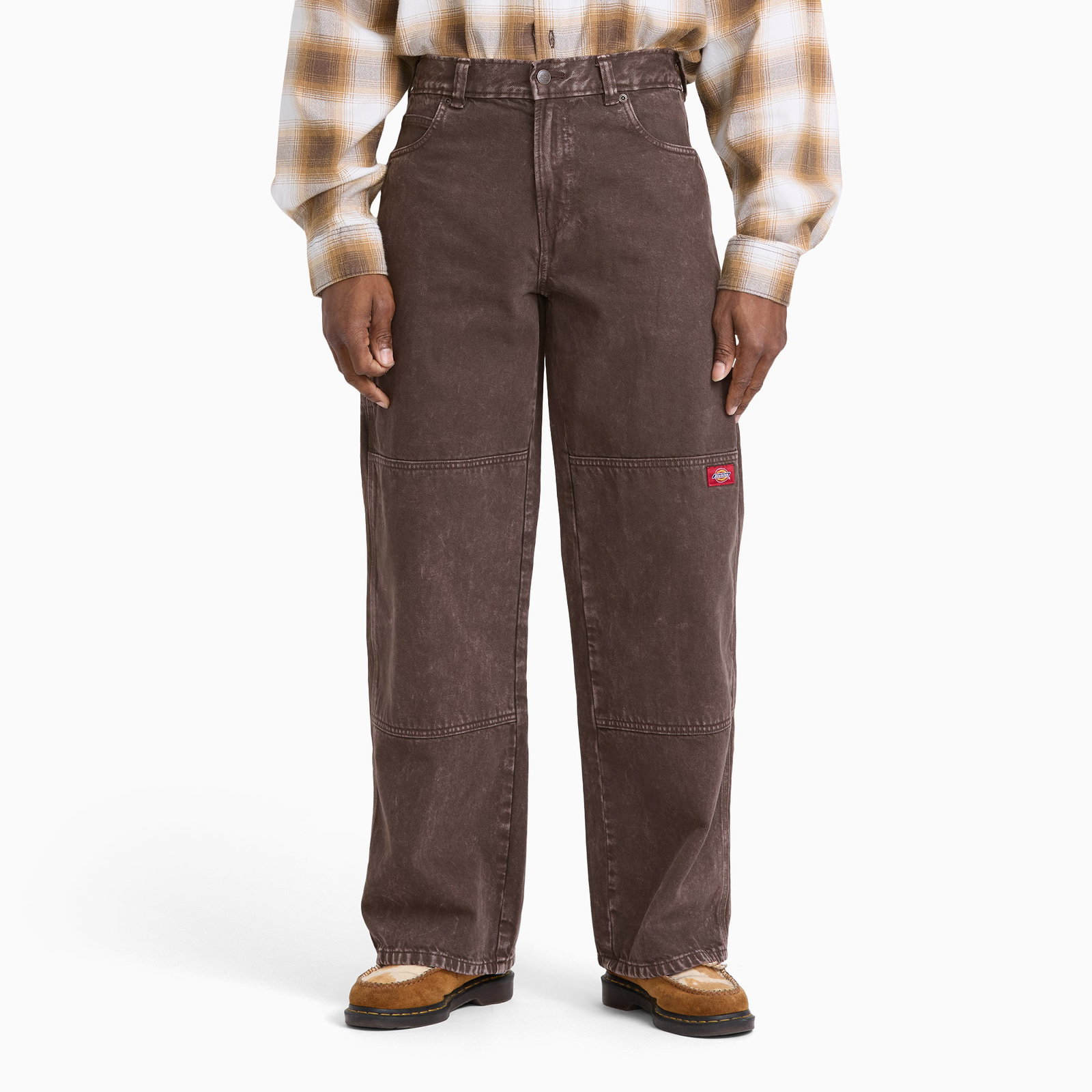 Image of Loose Straight Double Knee Jeans