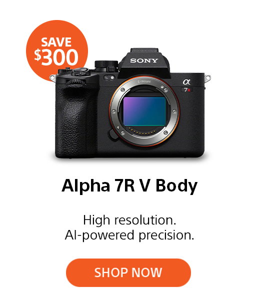 Save $300 | Alpha 7R V Body | High resolution. AI-powered precision. Shop now