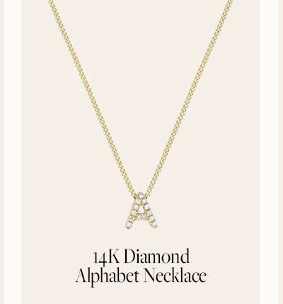 14K Diamond Alphabet Necklace 