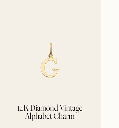 14K Diamond Vintage Alphabet Charm