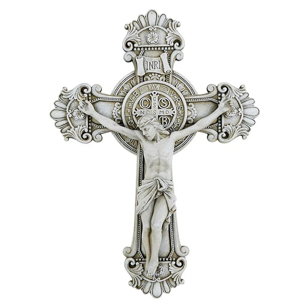 Ornate St. Benedict Metal Crucifix - 10.25