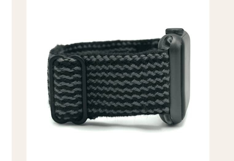 Espresso $39.99. Dark-roast stripe finished with gold hardware. Charcoal $39.99. Deep gray knit with sharp black stripes.