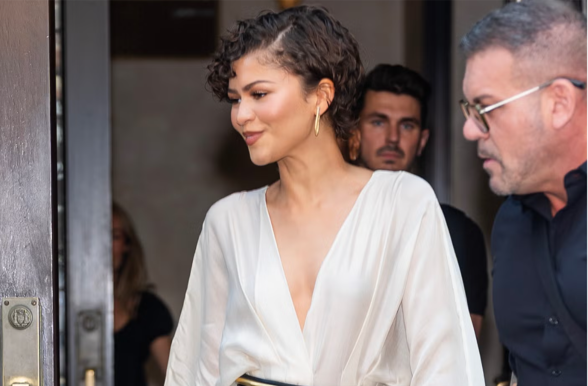 Zendaya wearing a white tunic