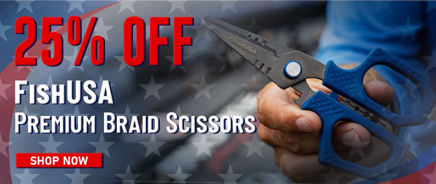 25% Off FishUSA Premium Braid Scissors Shop Now