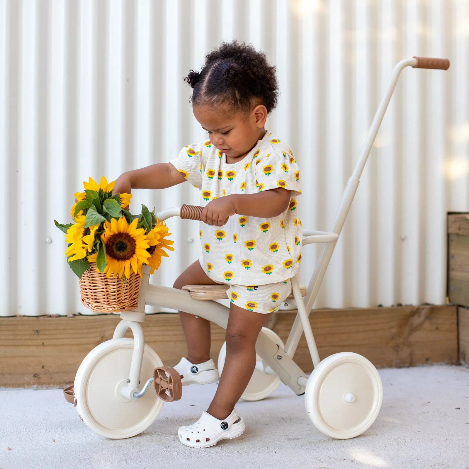 Image of My First Pedal Trike with Parent Push Handle and Wicker Basket
