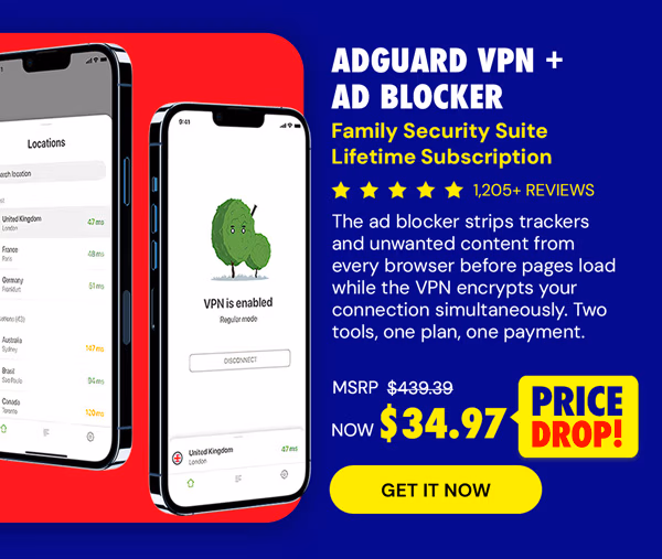 AdGuard VPN + Ad Blocker Family Security Suite
