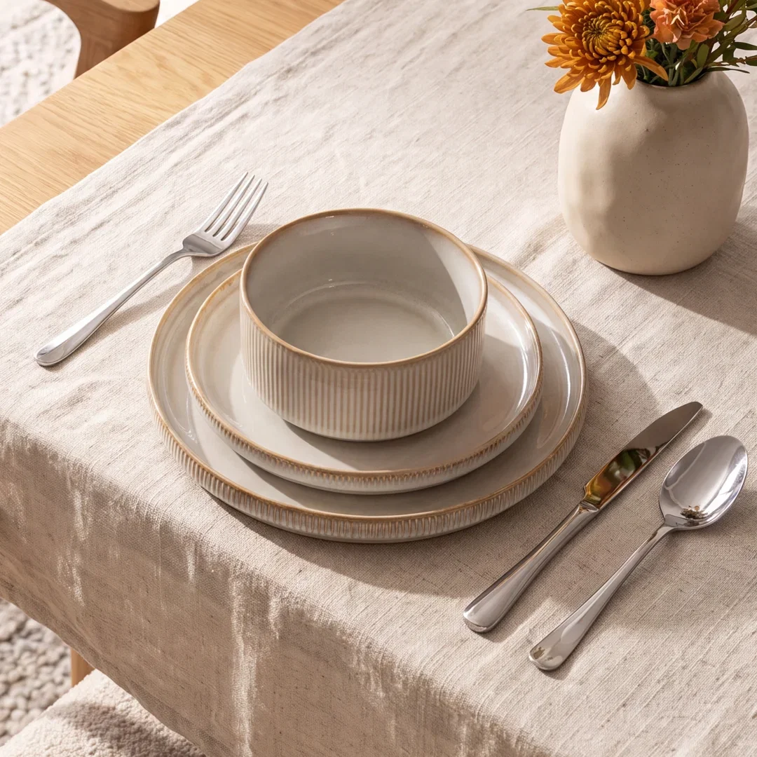 Azal Stoneware Dinnerware Set - Service for 4