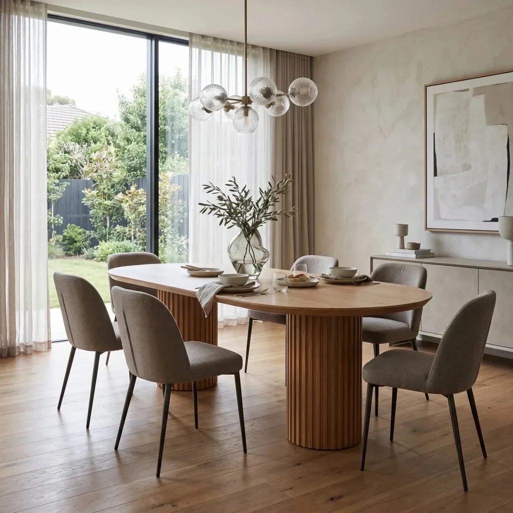 Mossvale Wooden Oval Dining Table, 220cm, Natural
