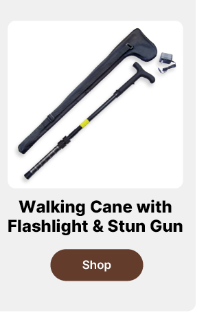 Walking Cane with Built-in Flashlight and Stun Gun