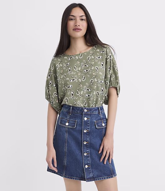 Bandana Print Cinched Dolman Top