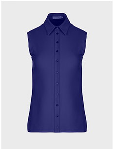 Dark Navy Sleeveless Jersey Button Down Shirt