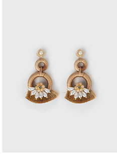 Embellished Natural Fringe Triple Tier Earrings