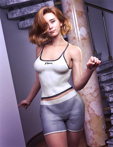 dForce XBit Fitness Sports Outfit for Genesis 9, 8 and 8.1 Female