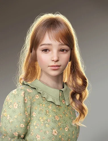 dForce Single Sided Curly Hair for Genesis 9